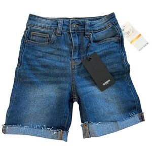 Brand‎ New Hudson Girls High Rise Bermuda Dark Indigo Denim Shorts, Size 7
